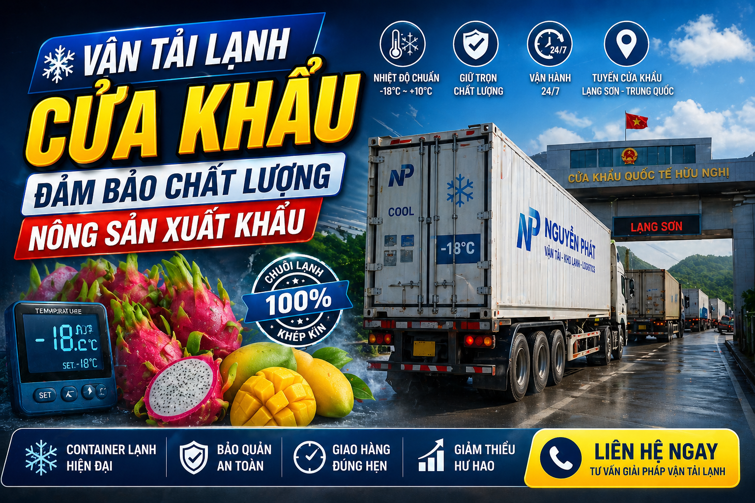 CHUYÊN TUYẾN VẬN TẢI CÔNG LẠNH LÂM ĐỒNG ➡️ CỬA KHẨU: ĐẢM BẢO CHẤT LƯỢNG NÔNG SẢN XUẤT KHẨU